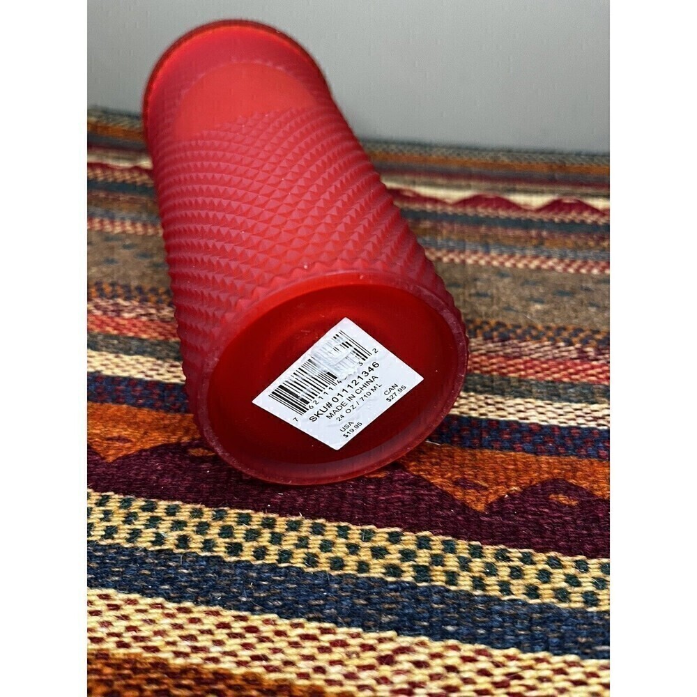 Starbucks 2020 Studded Holiday Tumbler, 24oz - Matte Red NO STRAW - Picture 3 of 4